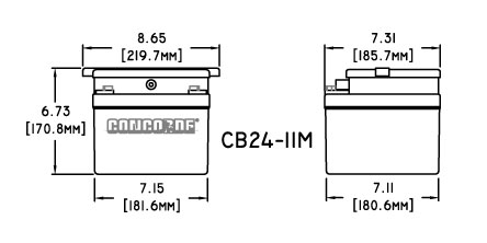 CB24-11M Concorde Aircraft Battery Drawing