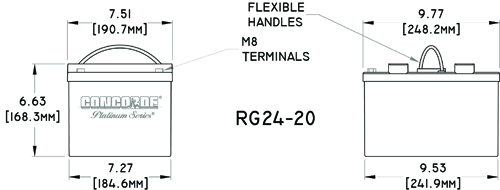 RG24-20 Concorde Aircraft Battery Drawing